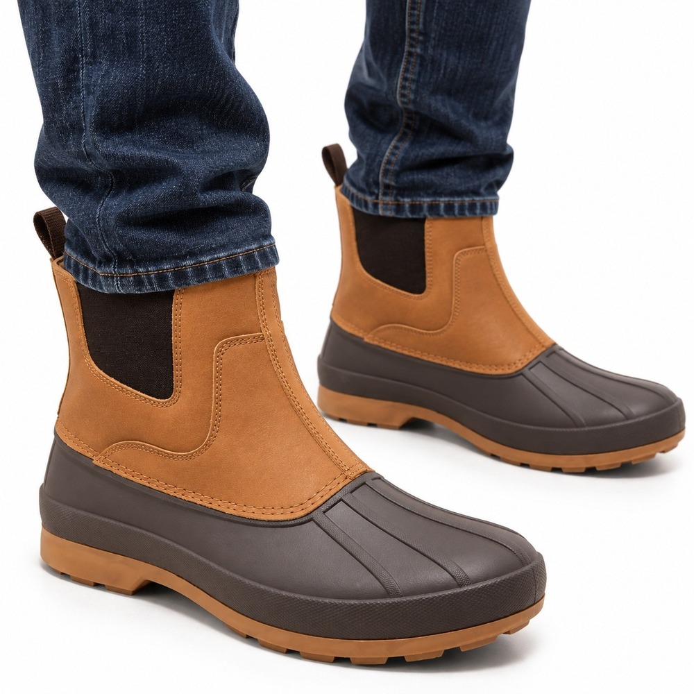 Goodfellow & Co Spencer Men's Winter Chelsea Boots Brown Size 8 Duck Boot